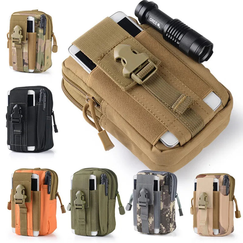 Mini bolsa de cintura para acampamento ao ar livre A50 Bolsa de cintura tática esportiva de 6 polegadas